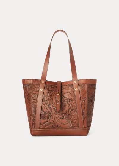 Ralph Lauren Hand-Tooled Læder Tote Bag Dame Danmark (KUTHE5147)